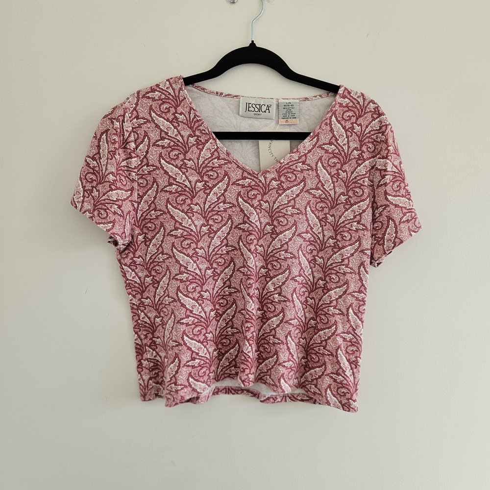 Jessica Pink Floral Short Sleeve Top